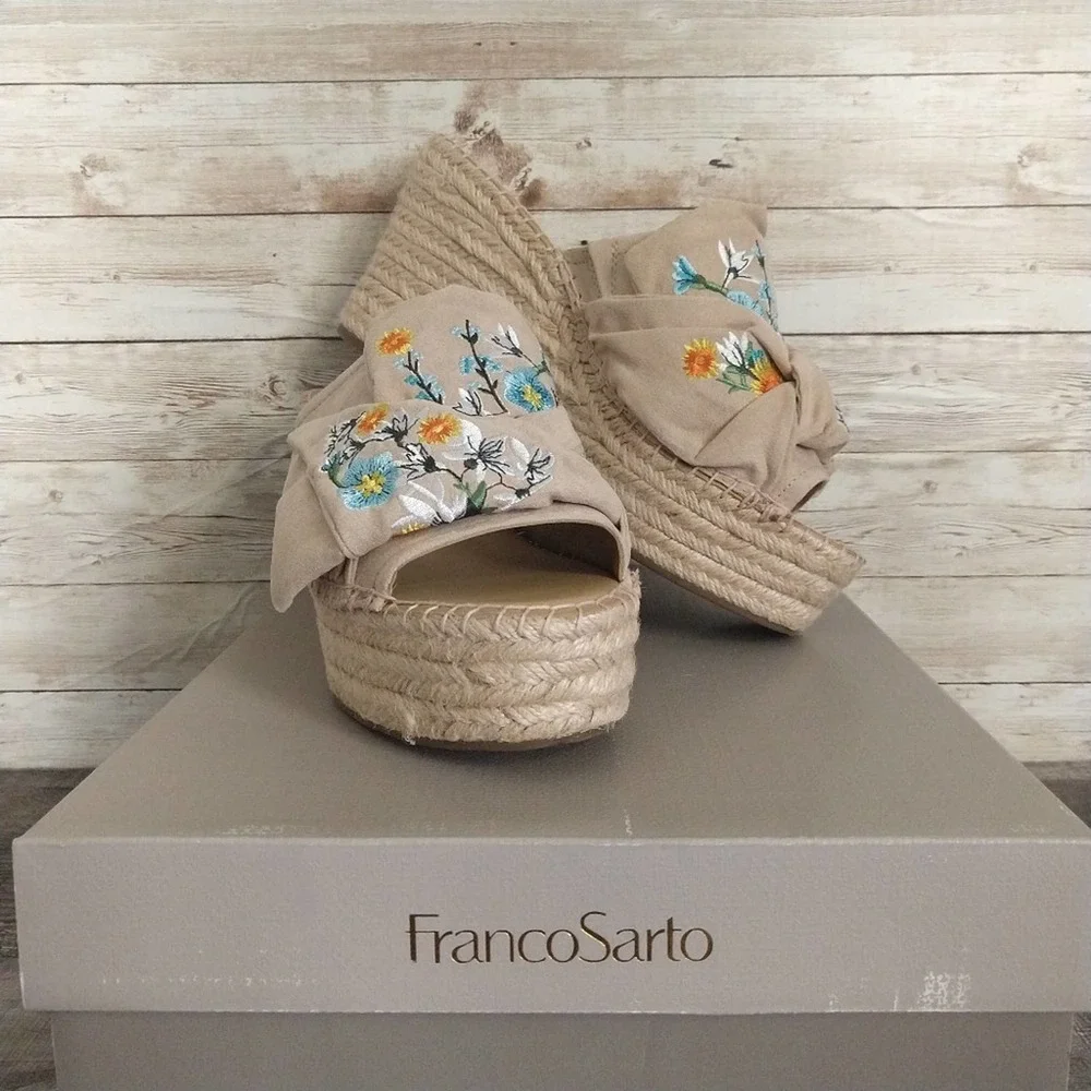 Franco Sarto Talinda Wedge Espadrilles Sandals 10